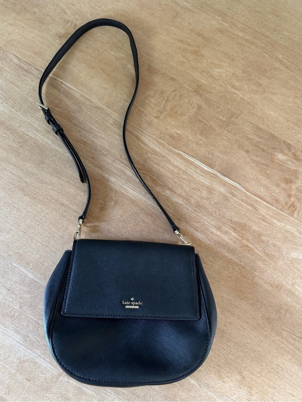 Kate Spade black purse with gold hardware